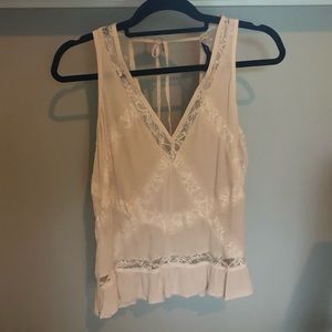 NWOT Blush/Off White Lace Tank  American Eagle